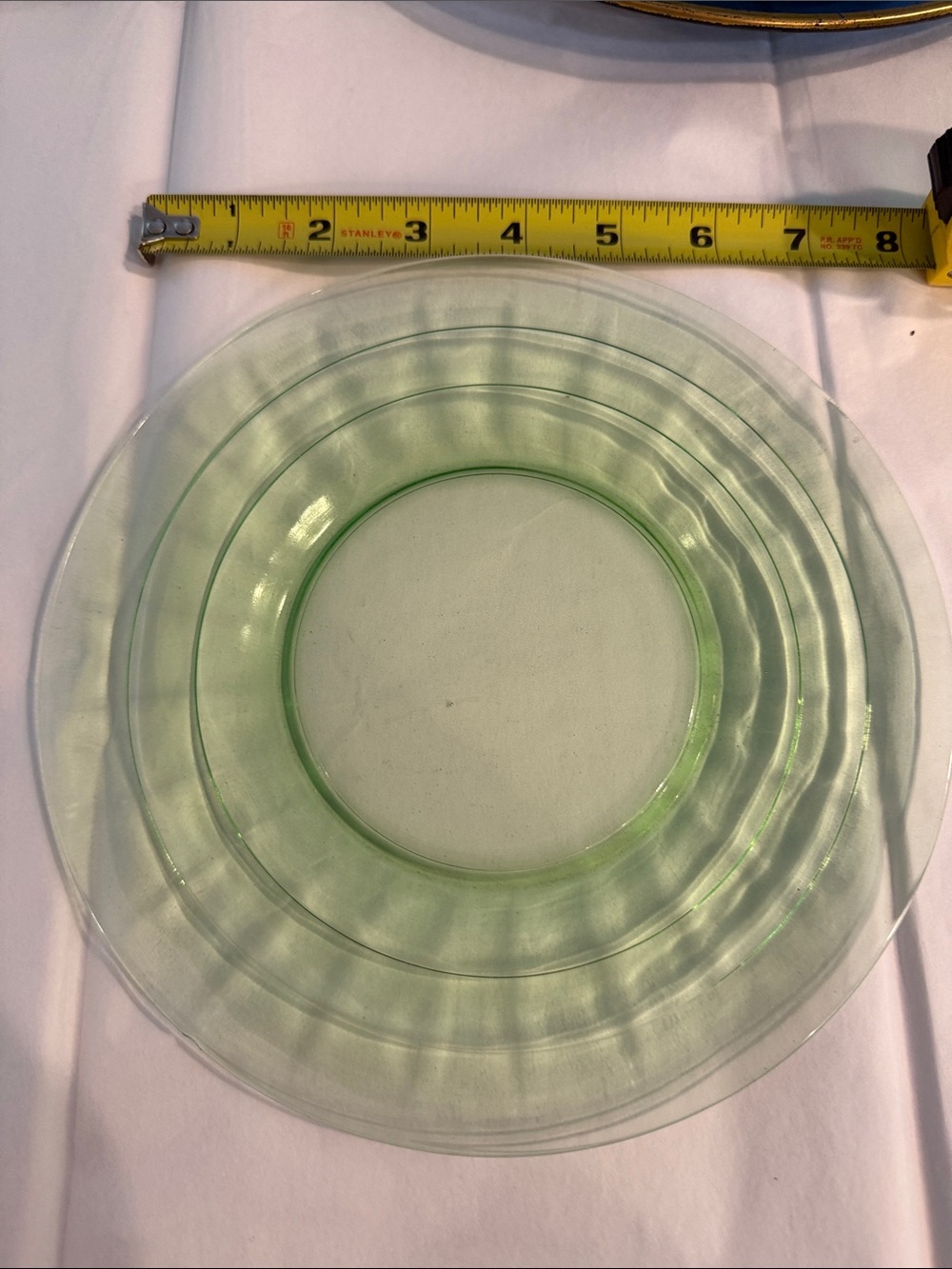 Green depression Glass Plate - Vintage Style